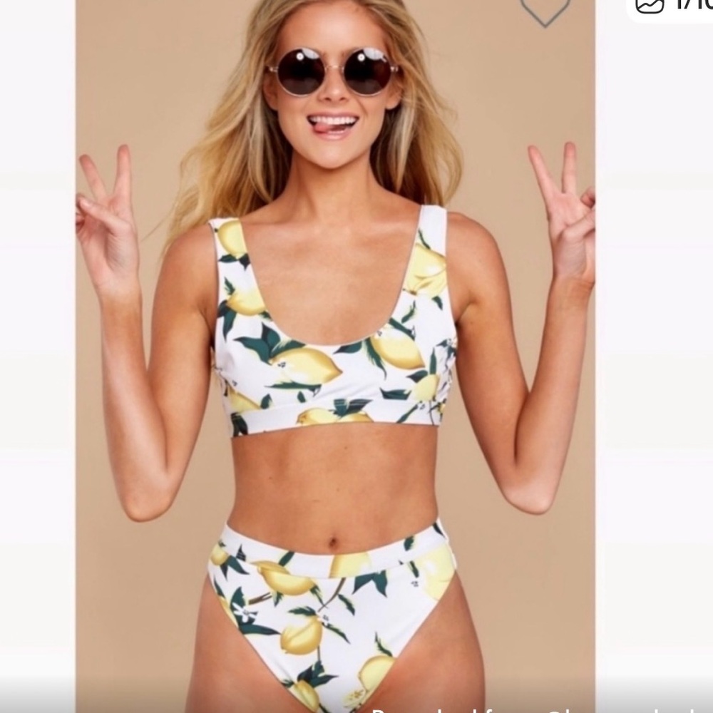 Dippin' Daisy's Lemon Print Bikini - White and Yellow
